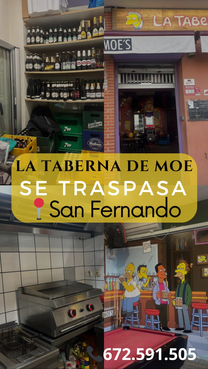 Taberna de Moe se alquila y traspasa